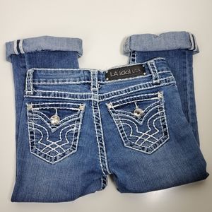 LA Idol rhinestone bling  jean capris size 3